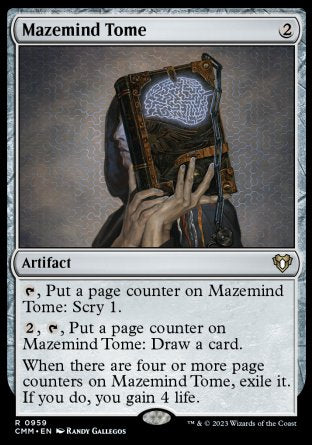 (959) Magic The Gathering Commander Masters: Extras Single: Mazemind Tome  Rare