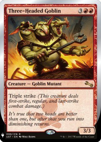 (099) Magic The Gathering The List Single: Three-Headed Goblin  Rare