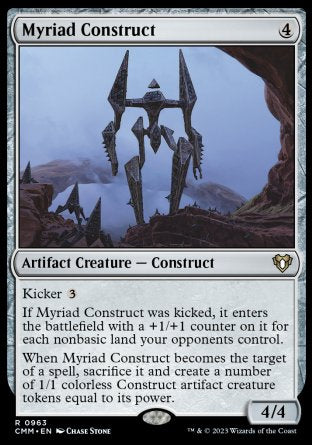 (963) Magic The Gathering Commander Masters: Extras Single: Myriad Construct  Rare