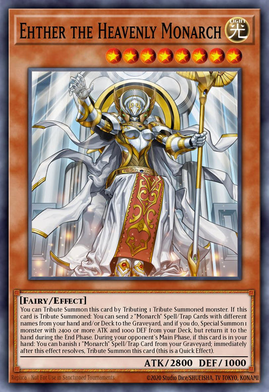 (018) YuGiOh TCG RA04: Quarter Century Stampede Single: Ehther the Heavenly Monarch (V.3 - Secret Rare)  Secret Rare
