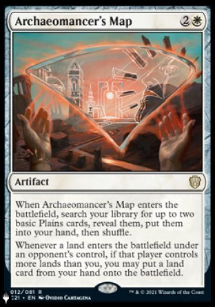 (012) Magic The Gathering The List Single: Archaeomancer's Map  Rare