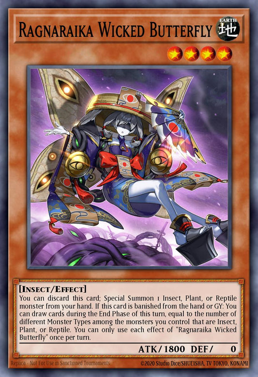 (018) YuGiOh TCG INFO: The Infinite Forbidden Single: Ragnaraika Wicked Butterfly  Super Rare