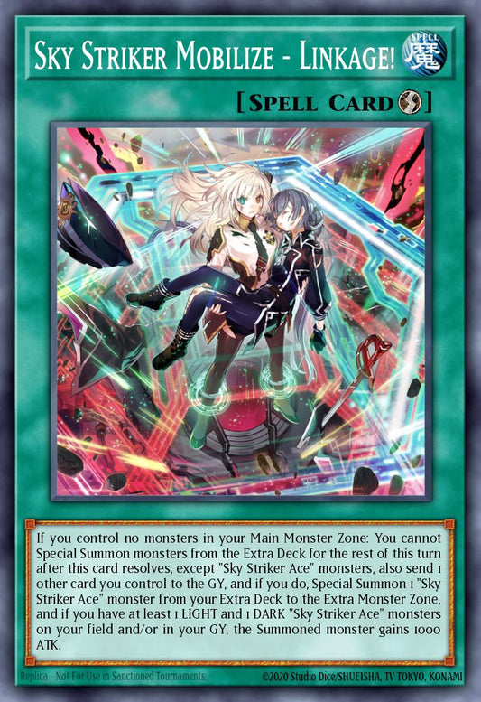 (274) YuGiOh TCG RA03: Quarter Century Bonanza Single: Sky Striker Mobilize - Linkage! (V.1 - Platinum Secret Rare)  Platinum Secret Rare