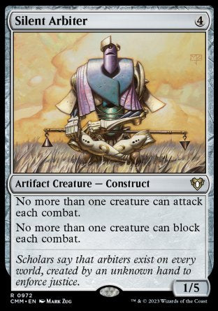 (972) Magic The Gathering Commander Masters: Extras Single: Silent Arbiter  Rare