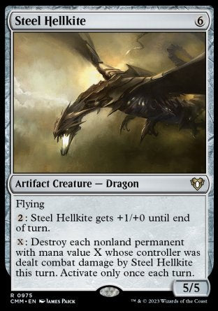 (975) Magic The Gathering Commander Masters: Extras Single: Steel Hellkite  Rare