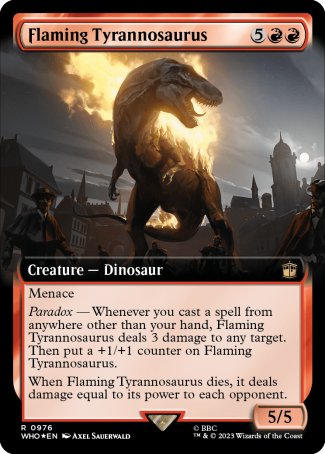(976) Magic The Gathering Universes Beyond: Doctor Who: Extras Single: Flaming Tyrannosaurus (V.3)  Rare