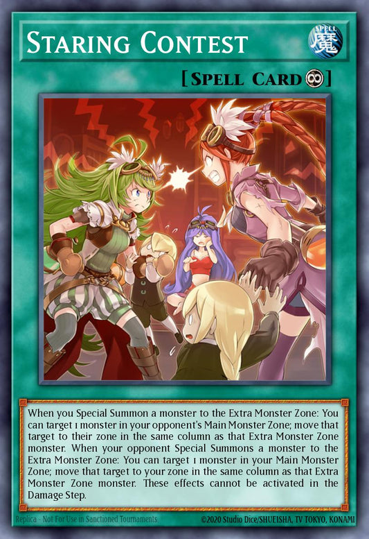 (042) YuGiOh TCG MP19: 2019 Gold Sarcophagus Tin Mega Pack Single: Staring Contest  Rare