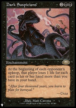 (040) Magic The Gathering The List Single: Dark Suspicions  Rare
