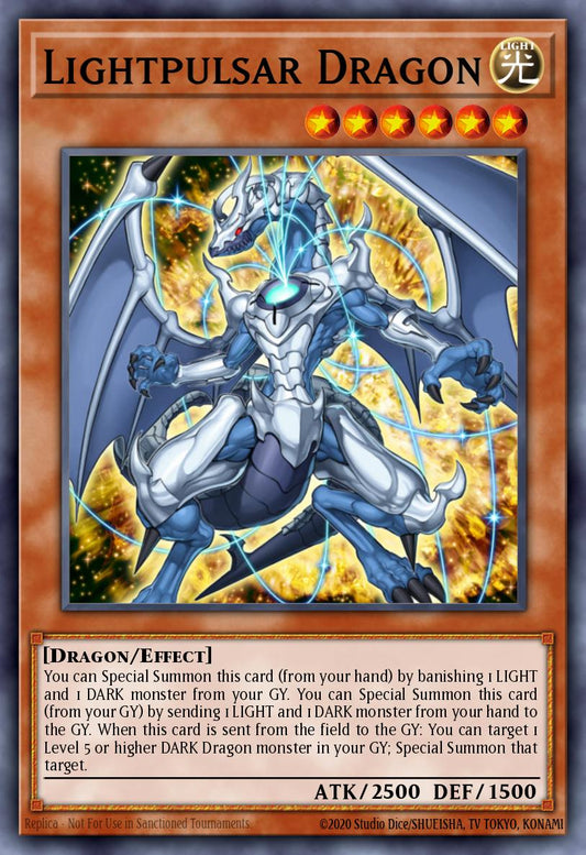 (176) YuGiOh TCG RA04: Quarter Century Stampede Single: Lightpulsar Dragon (V.1 - Platinum Secret Rare)  Platinum Secret Rare