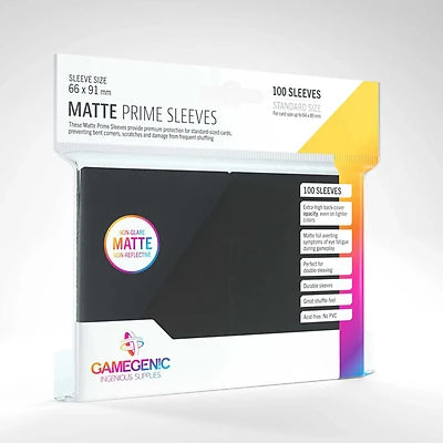 GameGenic Matte Prime Sleeves (100) - Black
