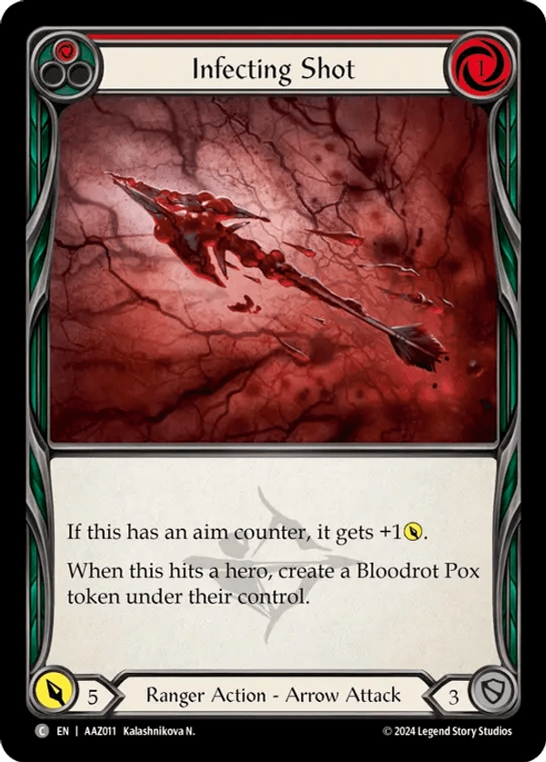 (011) Flesh & Blood TCG Armory Deck: Azalea Single: Infecting Shot (Red) (Regular)  Common