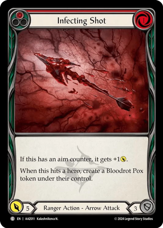 (011) Flesh & Blood TCG Armory Deck: Azalea Single: Infecting Shot (Red) (Regular)  Common