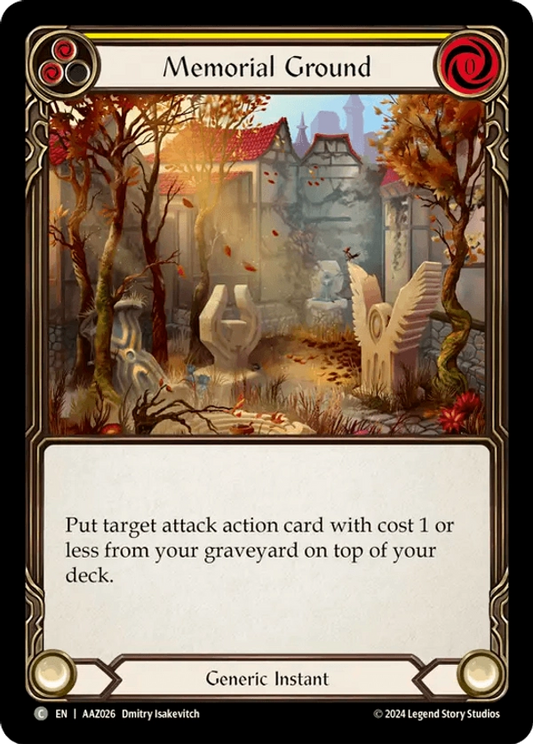 (026) Flesh & Blood TCG Armory Deck: Azalea Single: Memorial Ground (Yellow) (Regular)  Common