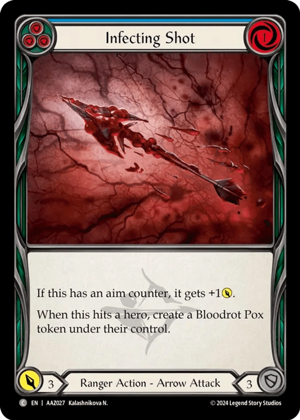 (027) Flesh & Blood TCG Armory Deck: Azalea Single: Infecting Shot (Blue) (Regular)  Common