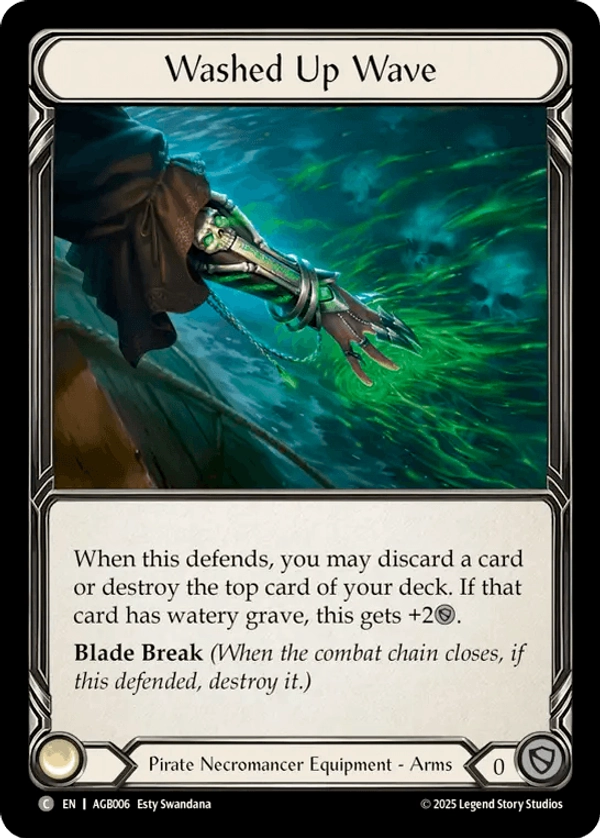 (006) Flesh & Blood TCG Armory Deck: Gravy Bones Single: Washed Up Wave (Rainbow Foil)  Common