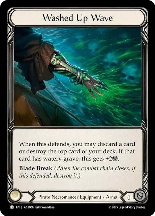 (006) Flesh & Blood TCG Armory Deck: Gravy Bones Single: Washed Up Wave (Rainbow Foil)  Common