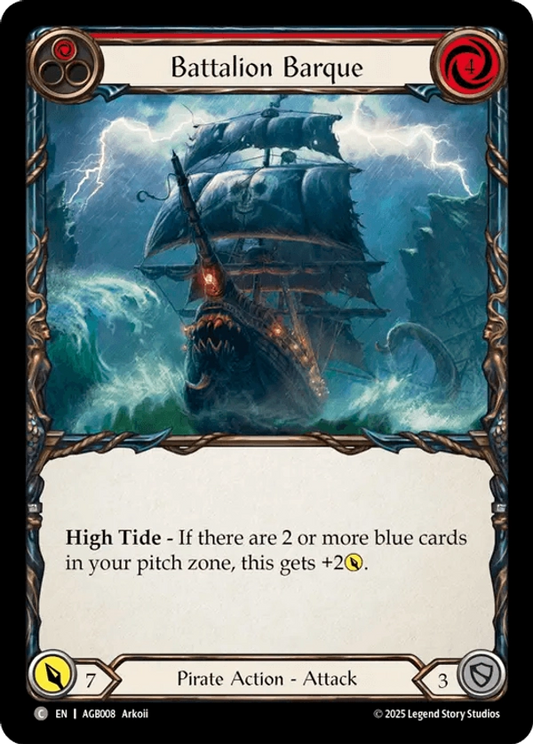 (008) Flesh & Blood TCG Armory Deck: Gravy Bones Single: Battalion Barque (Red) (Regular)  Common