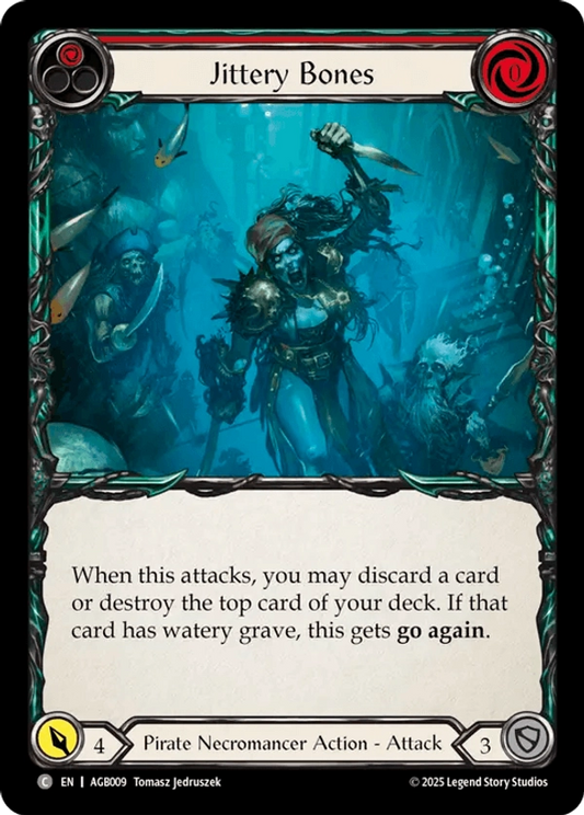 (009) Flesh & Blood TCG Armory Deck: Gravy Bones Single: Jittery Bones (Red) (Regular)  Common