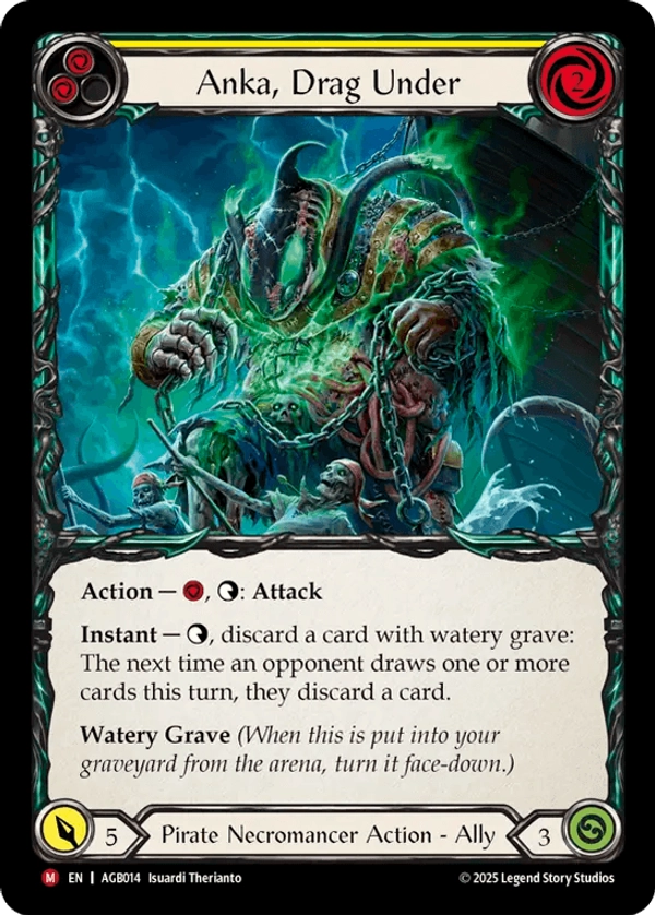 (014) Flesh & Blood TCG Armory Deck: Gravy Bones Single: Anka, Drag Under (Regular)  Majestic