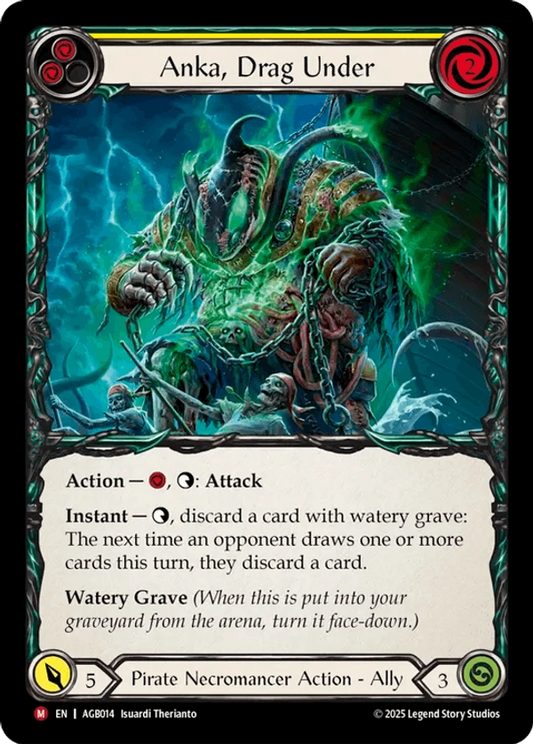 (014) Flesh & Blood TCG Armory Deck: Gravy Bones Single: Anka, Drag Under (Regular)  Majestic