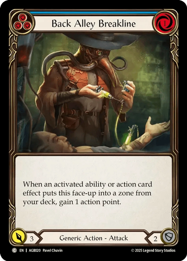 (020) Flesh & Blood TCG Armory Deck: Gravy Bones Single: Back Alley Breakline (Blue) (Regular)  Common