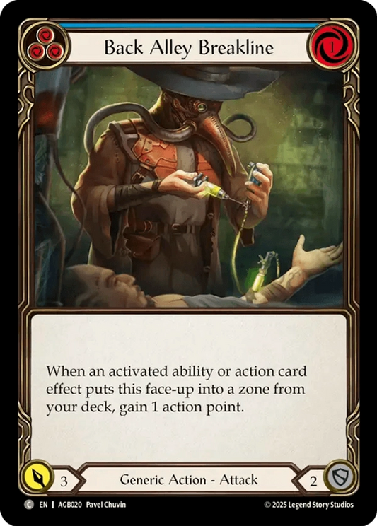 (020) Flesh & Blood TCG Armory Deck: Gravy Bones Single: Back Alley Breakline (Blue) (Regular)  Common