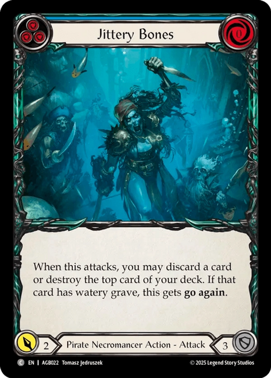(022) Flesh & Blood TCG Armory Deck: Gravy Bones Single: Jittery Bones (Blue) (Regular)  Common
