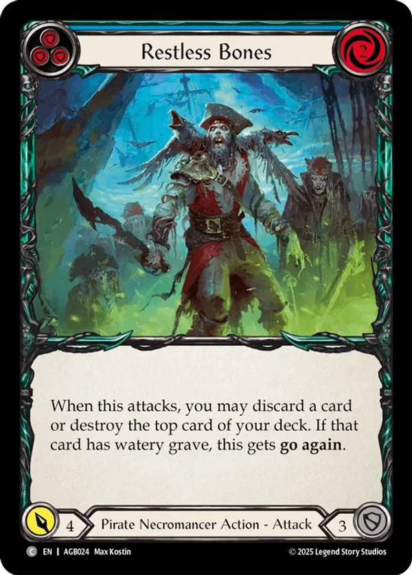 (024) Flesh & Blood TCG Armory Deck: Gravy Bones Single: Restless Bones (Blue) (Regular)  Common