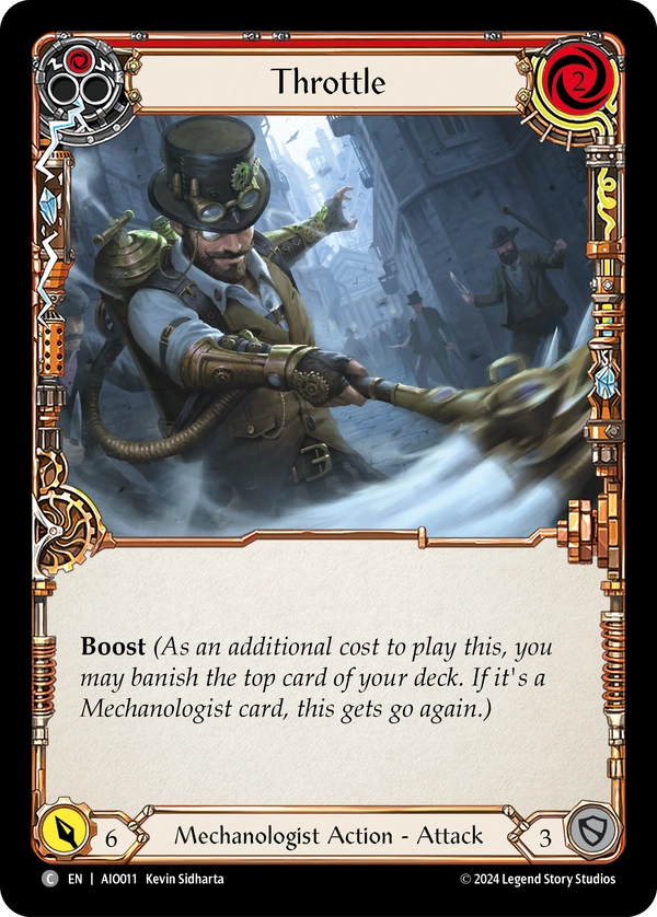 (011) Flesh & Blood TCG Armory Deck: Dash I/O Single: Throttle (Red) (Regular)  Common