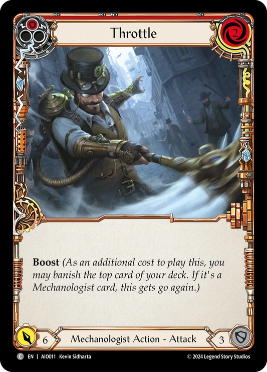 (011) Flesh & Blood TCG Armory Deck: Dash I/O Single: Throttle (Red) (Regular)  Common