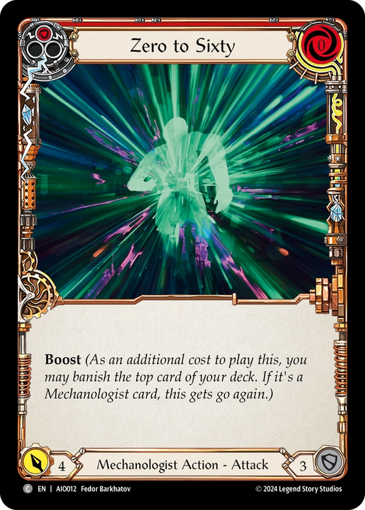 (012) Flesh & Blood TCG Armory Deck: Dash I/O Single: Zero to Sixty (Red) (Regular)  Common