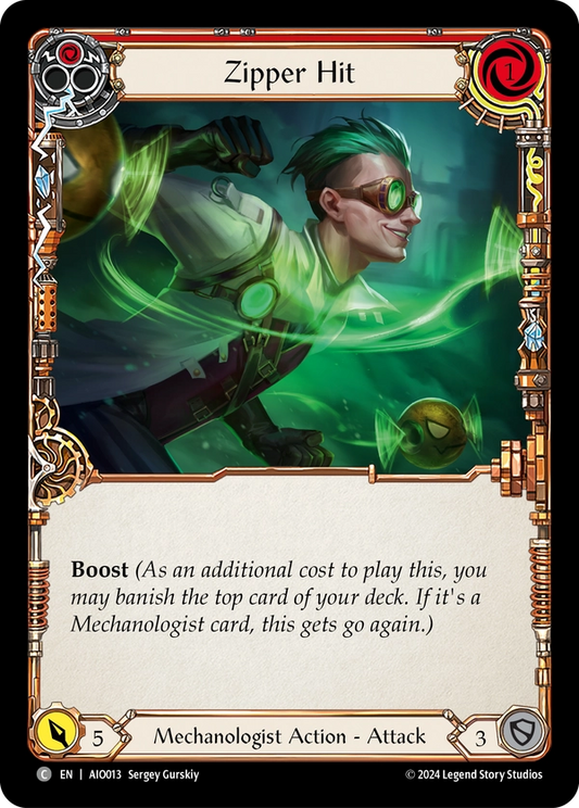 (013) Flesh & Blood TCG Armory Deck: Dash I/O Single: Zipper Hit (Red) (Regular)  Common