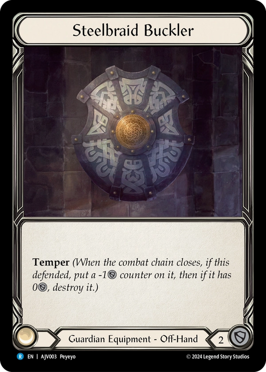 (003) Flesh & Blood TCG Armory Deck Origins: Jarl Vetreidi Single: Steelbraid Buckler (Regular)  Rare