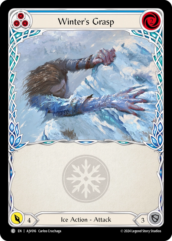 (016) Flesh & Blood TCG Armory Deck Origins: Jarl Vetreidi Single: Winter's Grasp (Blue) (Regular)  Common