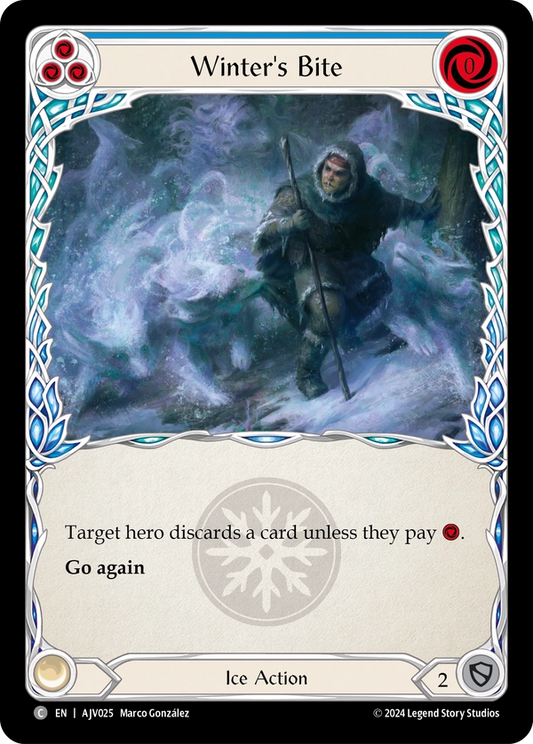 (025) Flesh & Blood TCG Armory Deck Origins: Jarl Vetreidi Single: Winter's Bite (Blue) (Regular)  Common