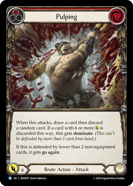 (010) Flesh & Blood TCG Armory Deck: Kayo Single: Pulping (Red) (Regular)  Rare