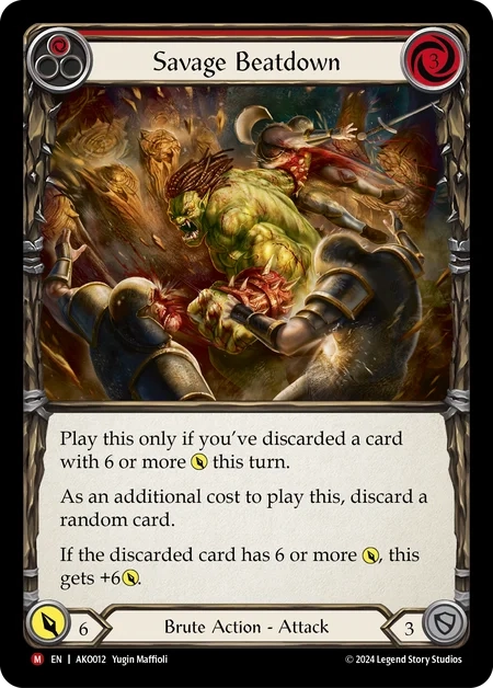 (012) Flesh & Blood TCG Armory Deck: Kayo Single: Savage Beatdown (Regular)  Majestic