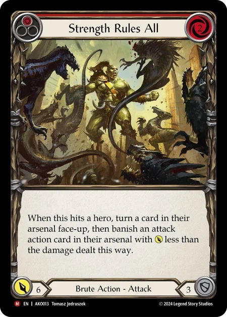 (013) Flesh & Blood TCG Armory Deck: Kayo Single: Strength Rules All (Rainbow Foil)  Majestic