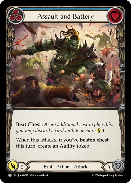 (018) Flesh & Blood TCG Armory Deck: Kayo Single: Assault and Battery (Blue) (Regular)  Common