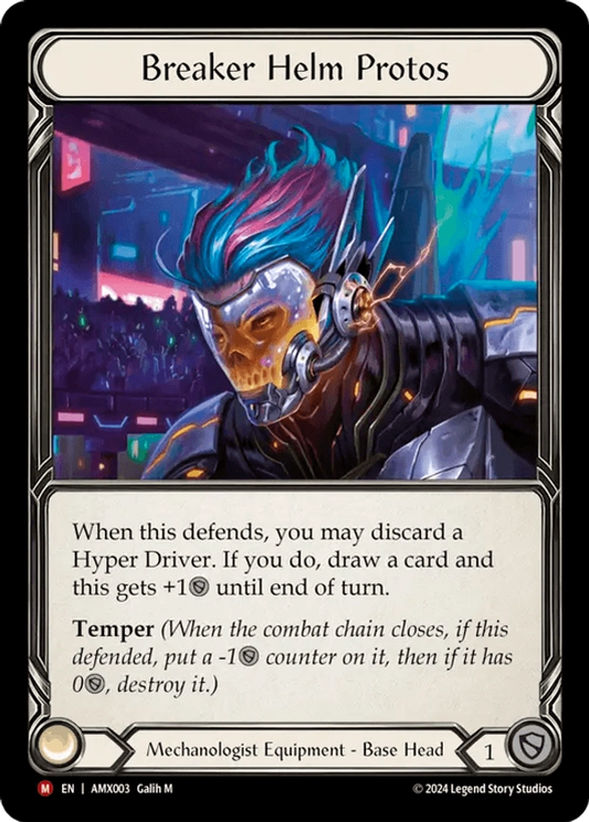 (003) Flesh & Blood TCG Armory Deck: Maxx Nitro Single: Breaker Helm Protos (Rainbow Foil)  Majestic