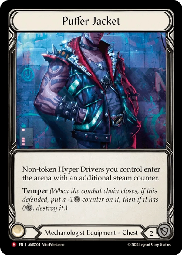 (004) Flesh & Blood TCG Armory Deck: Maxx Nitro Single: Puffer Jacket (Rainbow Foil)  Majestic