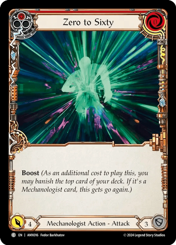 (016) Flesh & Blood TCG Armory Deck: Maxx Nitro Single: Zero to Sixty (Red) (Regular)  Common