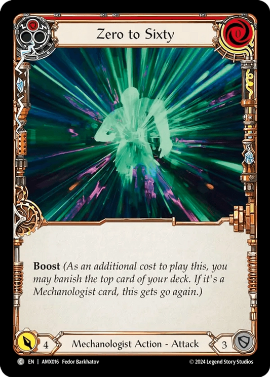 (016) Flesh & Blood TCG Armory Deck: Maxx Nitro Single: Zero to Sixty (Red) (Regular)  Common