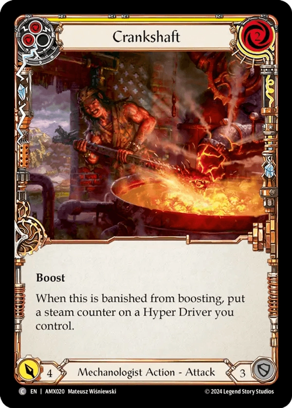 (020) Flesh & Blood TCG Armory Deck: Maxx Nitro Single: Crankshaft (Yellow) (Regular)  Common