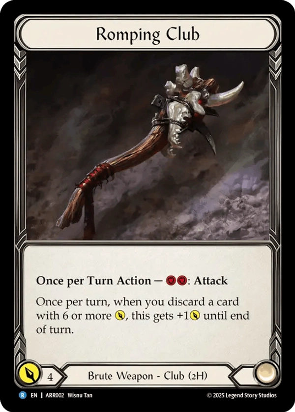 (002) Flesh & Blood TCG Armory Deck: Rhinar Single: Romping Club (Regular)  Rare