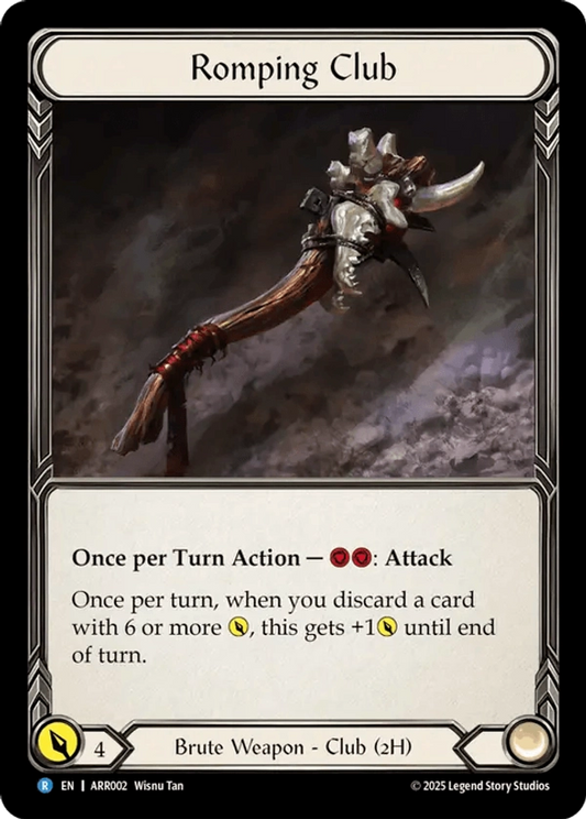 (002) Flesh & Blood TCG Armory Deck: Rhinar Single: Romping Club (Regular)  Rare