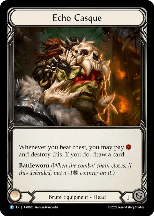 (003) Flesh & Blood TCG Armory Deck: Rhinar Single: Echo Casque (Rainbow Foil)  Rare