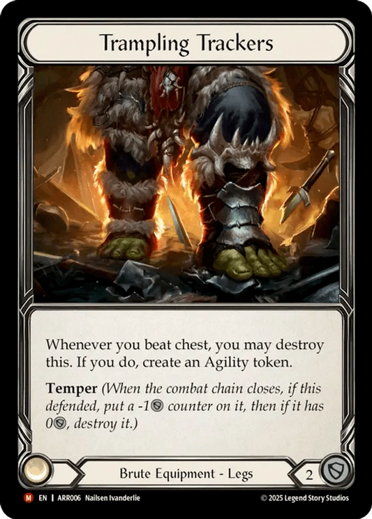 (006) Flesh & Blood TCG Armory Deck: Rhinar Single: Trampling Trackers (Rainbow Foil)  Majestic