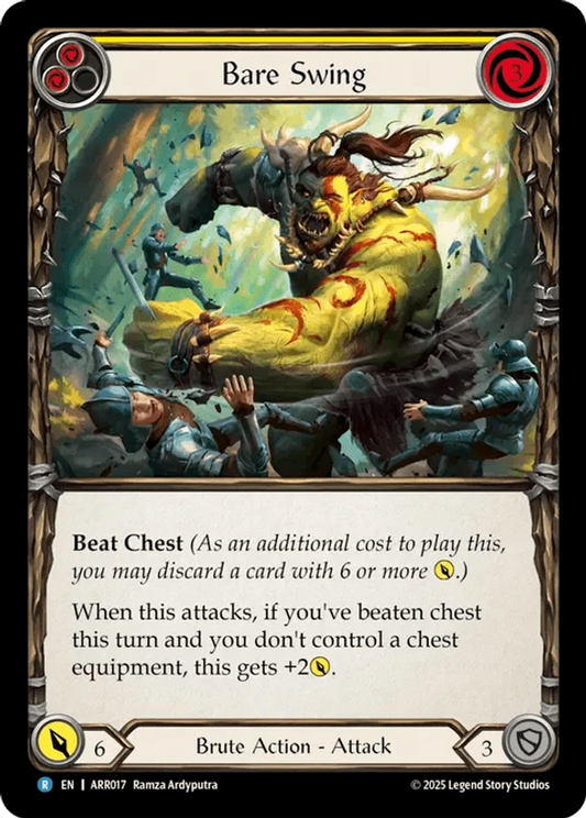 (017) Flesh & Blood TCG Armory Deck: Rhinar Single: Bare Swing (Yellow) (Regular)  Rare