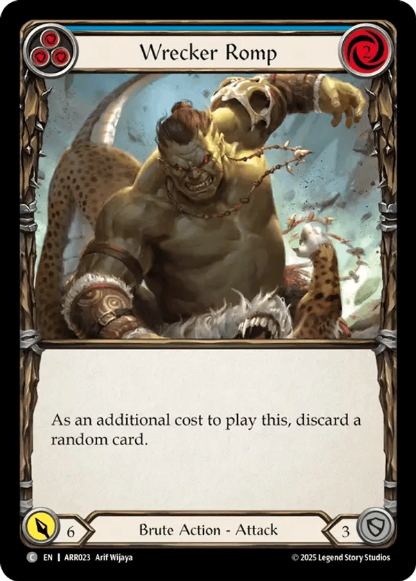 (023) Flesh & Blood TCG Armory Deck: Rhinar Single: Wrecker Romp (Blue) (Regular)  Common